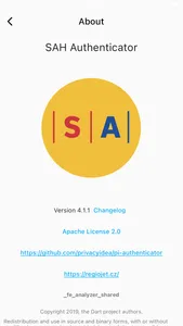 SAH Authenticator screenshot 1