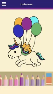 Lovely Unicorns Coloring Book screenshot 1