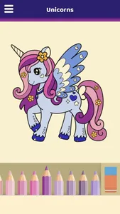 Lovely Unicorns Coloring Book screenshot 2