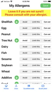 AllergyAssist screenshot 1