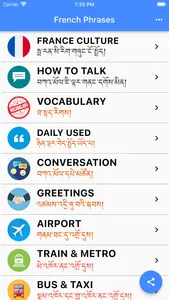 French Phrases in Tibetan screenshot 0