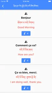 French Phrases in Tibetan screenshot 2