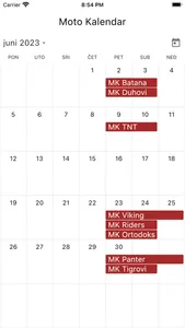 Moto Kalendar screenshot 0