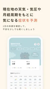 気圧頭痛・PMS等の不調がわかる体調予報アプリ／harema screenshot 1