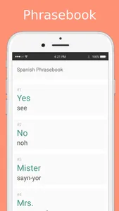 Spanish Phrasebook offline screenshot 1