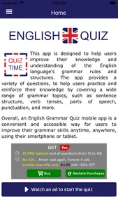 English Grammar Quiz screenshot 0