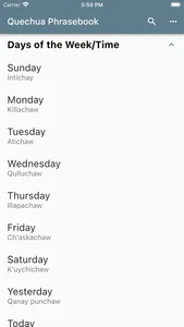 Quechua Phrasebook screenshot 1