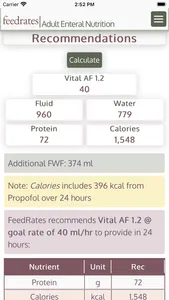 FeedRates - Adult Tube Feeding screenshot 2