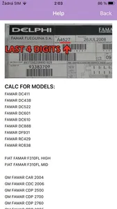 RADIO CODE for DELPHI FAMAR screenshot 1