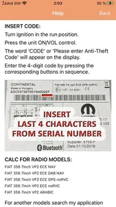 RADIO CODE for FIAT VP2 HU screenshot 1