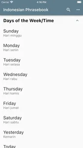 Indonesian Phrasebook screenshot 1