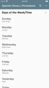 Spanish (Venezuela) Phrasebook screenshot 0