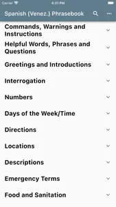 Spanish (Venezuela) Phrasebook screenshot 3