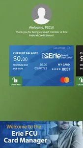 Erie FCU Card Manager screenshot 1