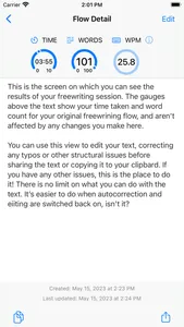 Freeflow freewriting app screenshot 2