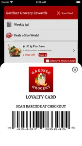 Gardner Grocery Rewards screenshot 1