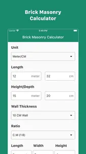 Brick Masonry Calculator screenshot 0