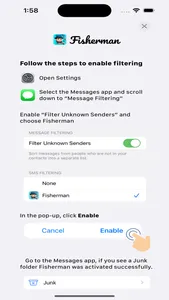 Fisherman SMS Filtering screenshot 1