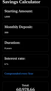 Personal Savings Calculator screenshot 1