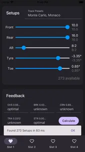 F1M Setup Calculator screenshot 1