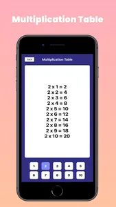 Multiplication tables - Learn screenshot 1