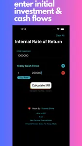 IRR Calculator screenshot 1
