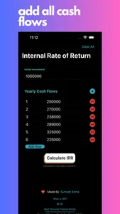 IRR Calculator screenshot 3