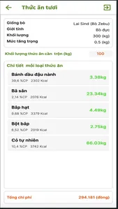 Khẩu phần ăn cho bò (Trà Vinh) screenshot 4