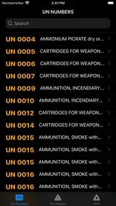 UN Numbers Dangerous Goods PRO screenshot 0