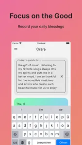 Orare - gratitude journaling screenshot 1