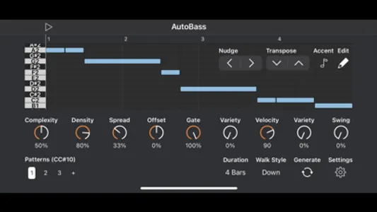 Auto Bass AUv3 MIDI Generator screenshot 1