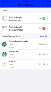 Advantage CU CardNav screenshot 1