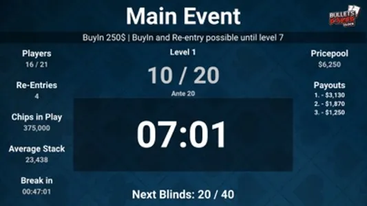 bullets poker clock screenshot 7