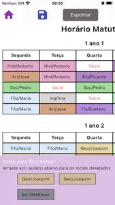 Gerador de Horário Escolar screenshot 3