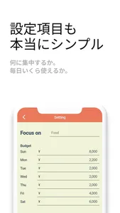 Focus 曜日ごとの予算管理 screenshot 3
