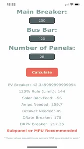 Solar Electrical Calculator screenshot 0