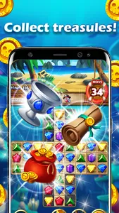 Jewels Pirate - Match 3 Puzzle screenshot 1