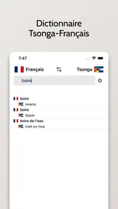 Dictionnaire Tsonga-Français screenshot 1