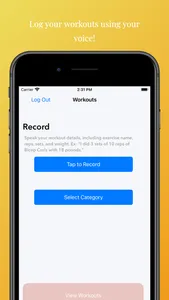 VoiceFitLog: A Workout Logger screenshot 0