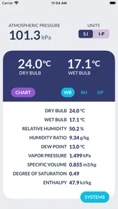 Psychrometrics screenshot 2