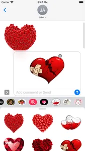 3D Loving Heart Stickers Pack screenshot 0