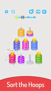 3D Color Sort Hoop Stack screenshot 2