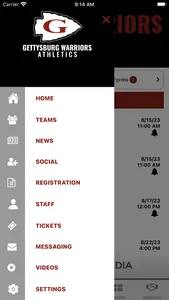 Gettysburg Warriors Athletics screenshot 2