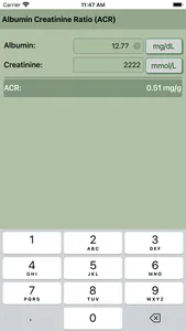 Albumin Creatinine Ratio Calc screenshot 7