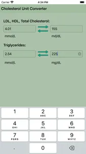 Cholesterol Unit Converter screenshot 1