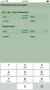 Cholesterol Unit Converter screenshot 2