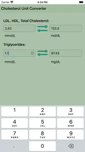 Cholesterol Unit Converter screenshot 3