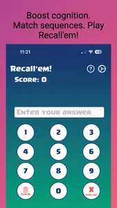 Recall'em Number Challenge! screenshot 1