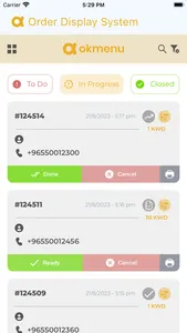 OkMenu | Order Display System screenshot 0