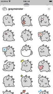 gray monster sticker screenshot 0